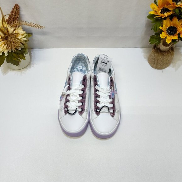 Disney Stitch Low Top Sneakers Womens 9 Lace-Up Glitter Accents Charm Keychain - Picture 5 of 9